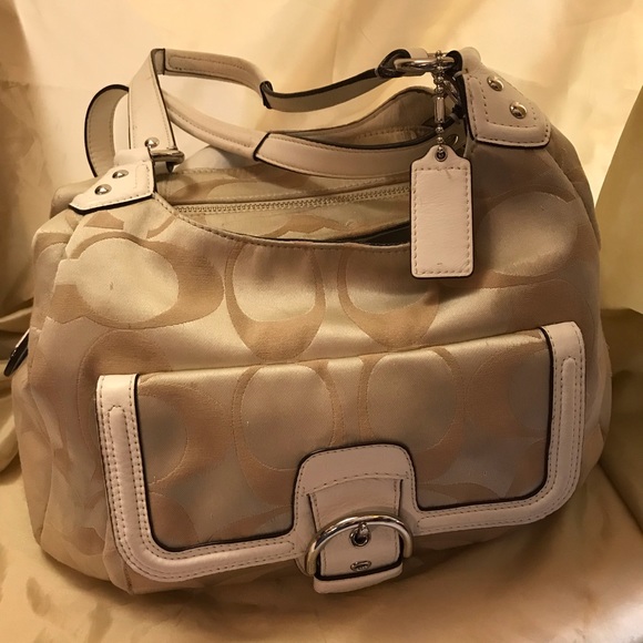 Authentic Gold Signature Coach Shoulder Bag Purse - Picture 6 of 13